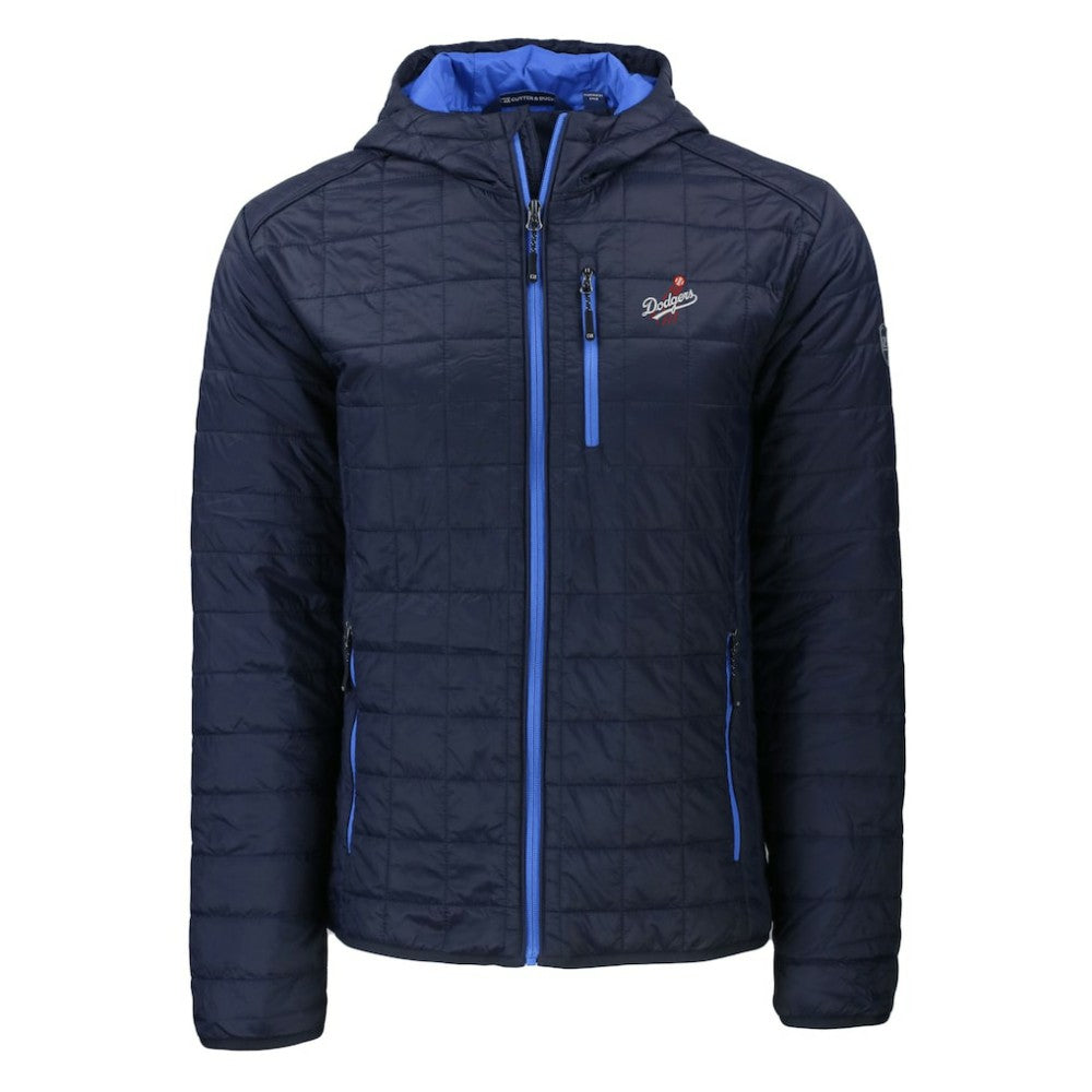 Los Angeles Dodgers Cutter & Buck Cooperstown Collection Rainier Primaloft Eco Full-Zip Hooded Jacket - Navy Jackets