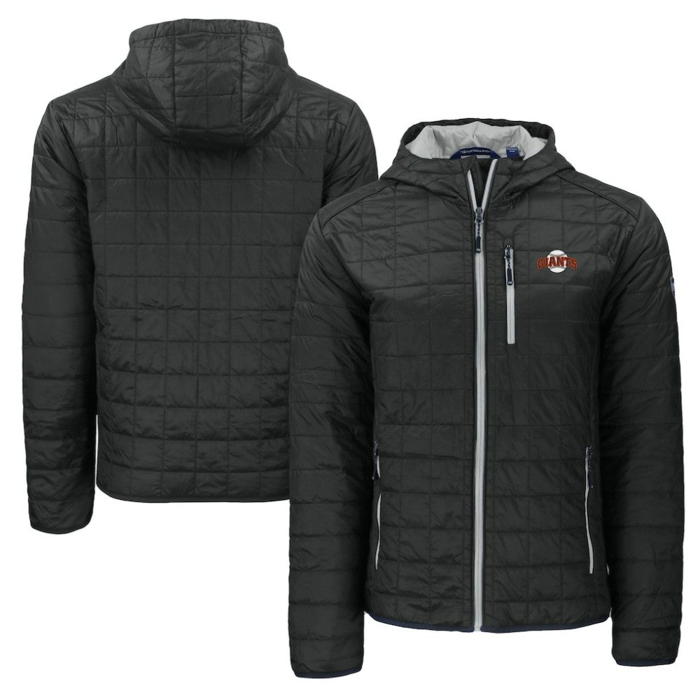 San Francisco Giants Cutter & Buck Cooperstown Collection Rainier Primaloft Eco Full-Zip Hooded Jacket - Black Jackets