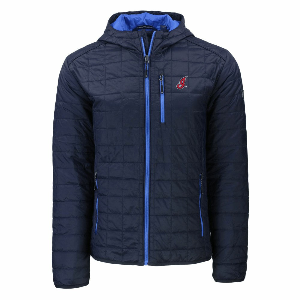 Cleveland Guardians Cutter & Buck Cooperstown Collection Rainier Primaloft Eco Full-Zip Hooded Jacket - Navy Jackets