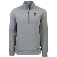 Philadelphia Phillies Cutter & Buck Roam Eco Recycled Quarter-Zip Pullover - Gray Pullover