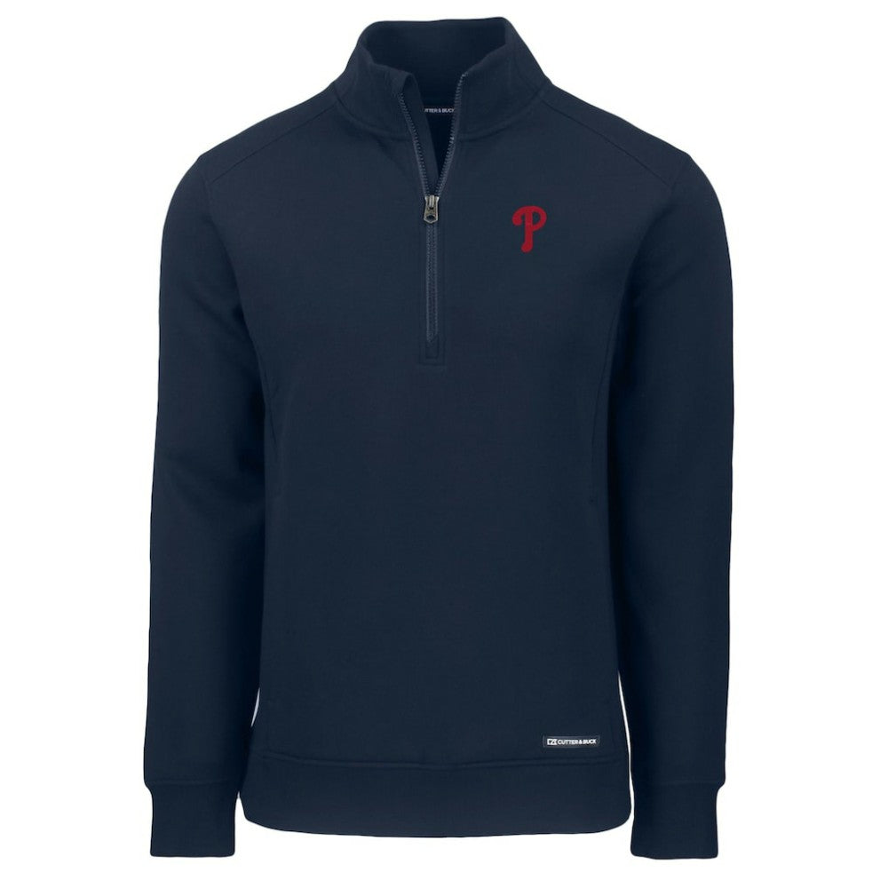 Philadelphia Phillies Cutter & Buck Roam Eco Recycled Quarter-Zip Pullover - Navy Pullover