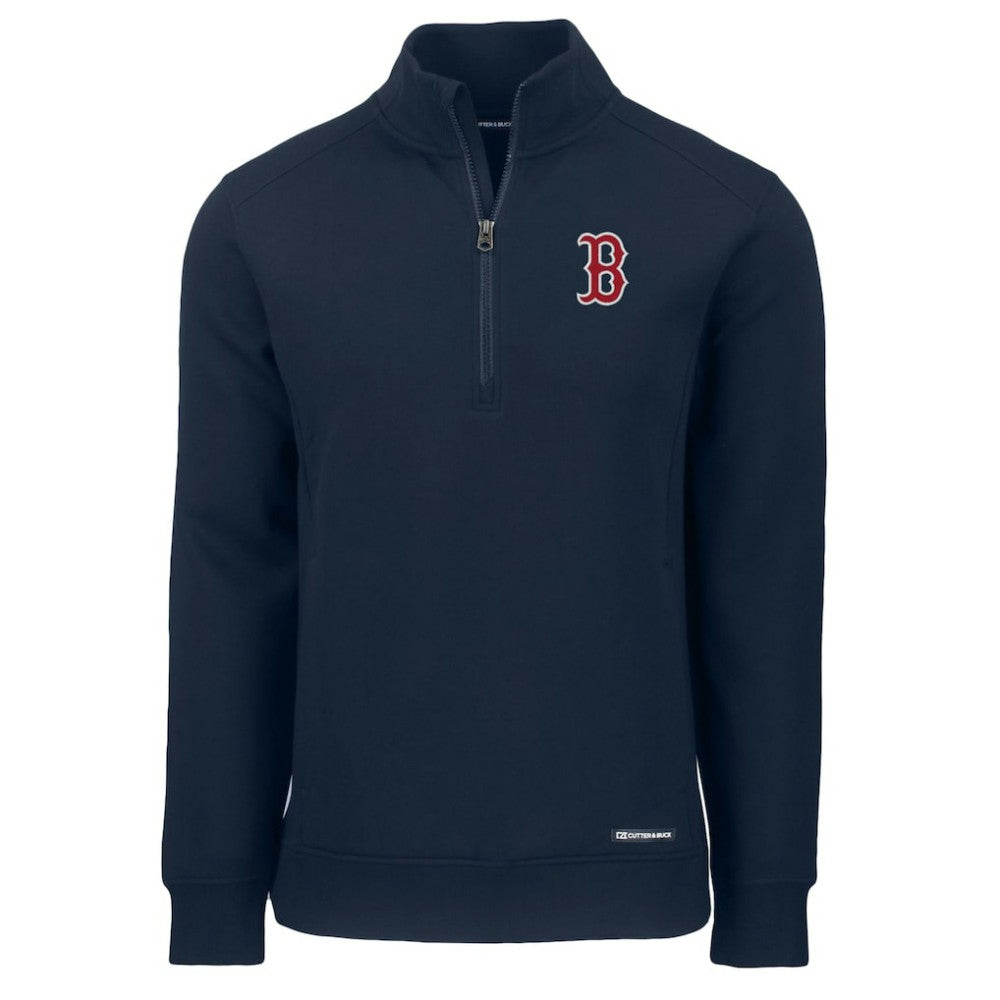 Boston Red Sox Cutter & Buck Roam Eco Recycled Quarter-Zip Pullover - Navy Pullover