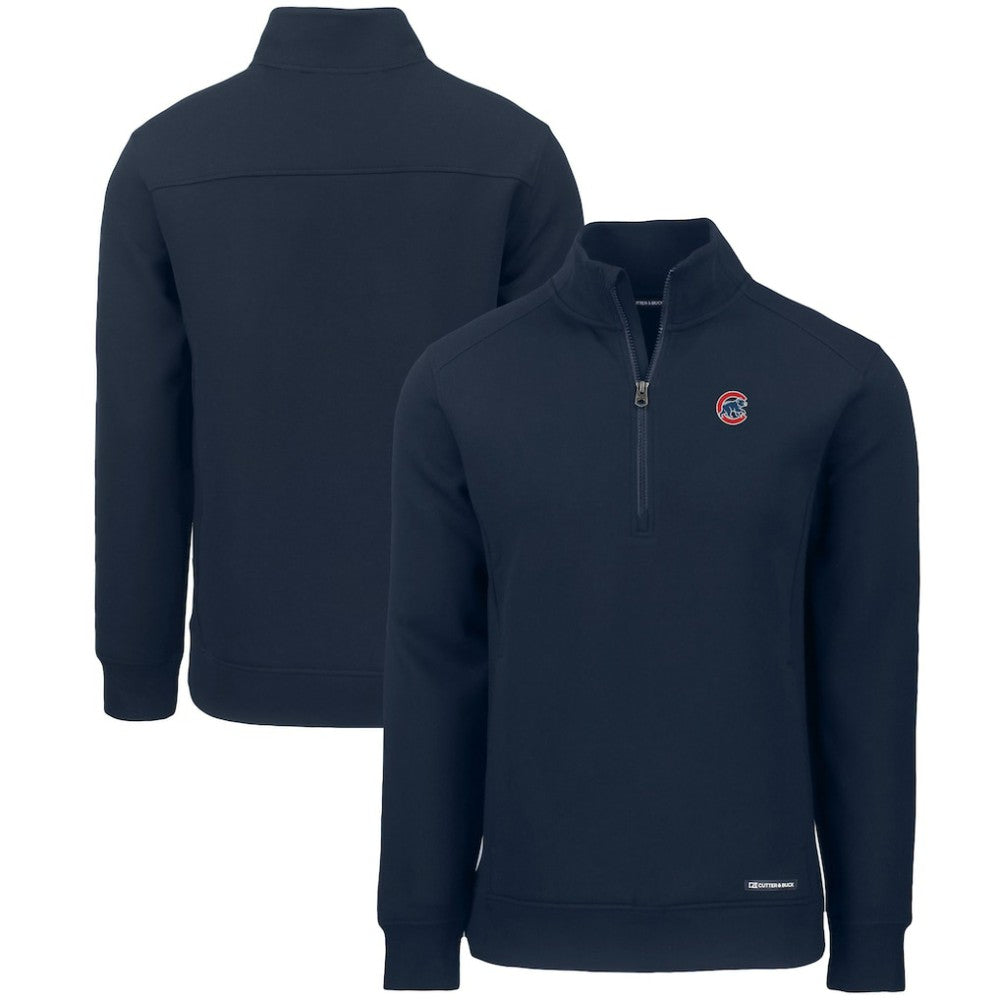 Chicago Cubs Cutter & Buck Roam Eco Recycled Quarter-Zip Pullover - Navy Pullover