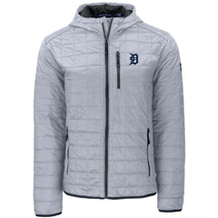 Detroit Tigers Cutter & Buck Rainier Primaloft Eco Full-Zip Hooded Jacket - Gray Jackets