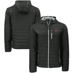 Cincinnati Reds Cutter & Buck Rainier Primaloft Eco Full-Zip Hooded Jacket - Black Jackets