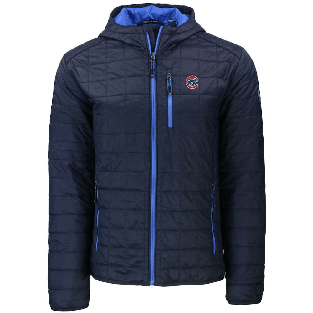Chicago Cubs Cutter & Buck Rainier Primaloft Eco Full-Zip Hooded Jacket - Navy Jackets