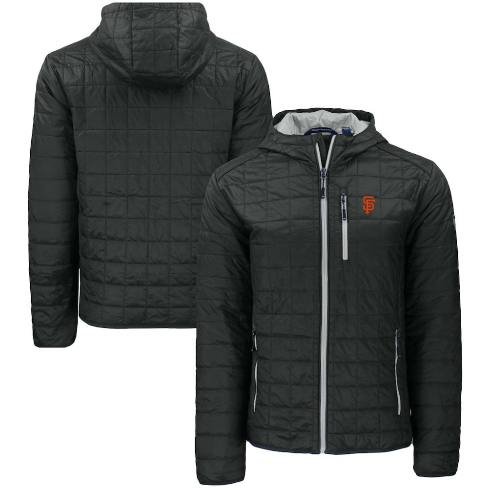 San Francisco Giants Cutter & Buck Rainier Primaloft Eco Full-Zip Hooded Jacket - Black Jackets