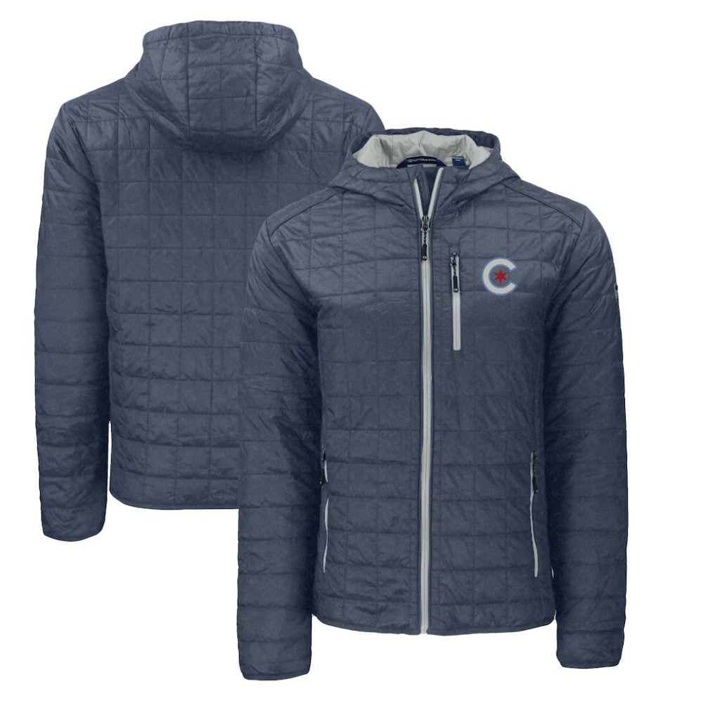 Chicago Cubs Cutter & Buck City Connect Rainier Primaloft Eco Full-Zip Hooded Jacket - Anthracite Jackets