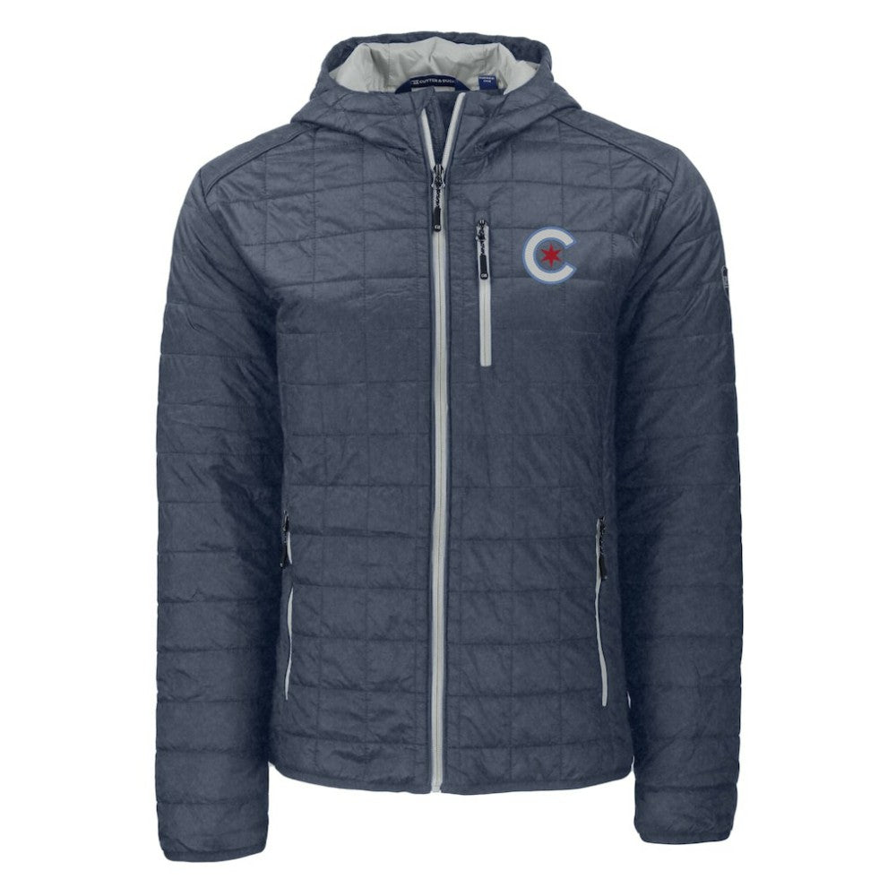 Chicago Cubs Cutter & Buck City Connect Rainier Primaloft Eco Full-Zip Hooded Jacket - Anthracite Jackets