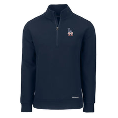 Los Angeles Dodgers Cutter & Buck Americana Roam Eco Recycled Quarter-Zip Sweatshirt - Navy Sweatshirts
