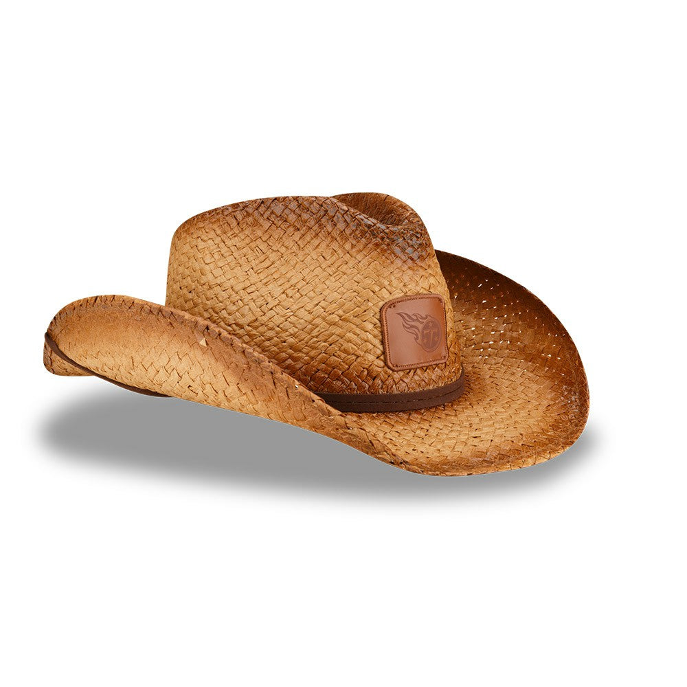 Tennessee Titans New Era Unisex Dutton Curved Brim Straw Hat Brown