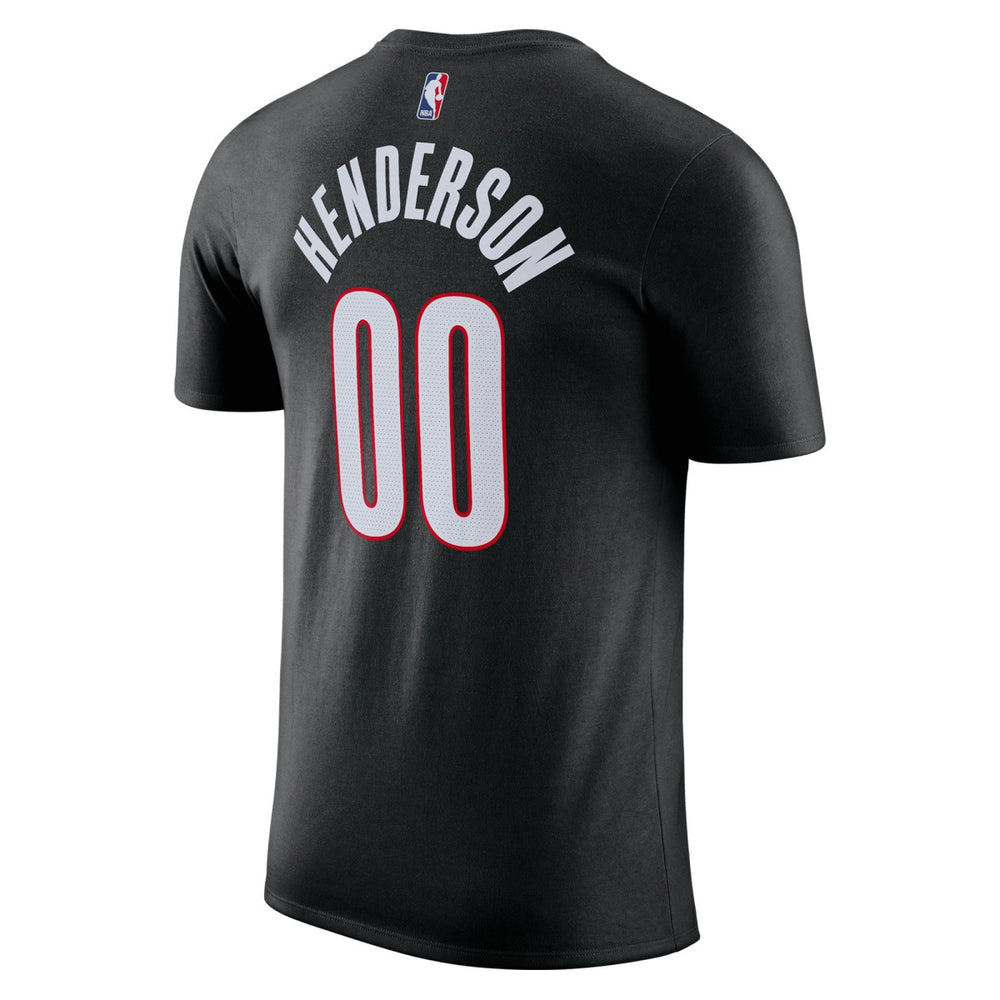 Scoot Henderson Portland Trail Blazers Icon Edition Name & Number T-Shirt Black
