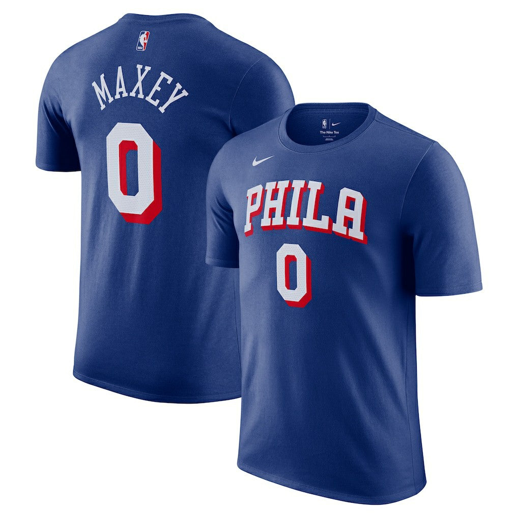 Tyrese Maxey Philadelphia 76ers Icon Edition Name & Number T-Shirt Royal