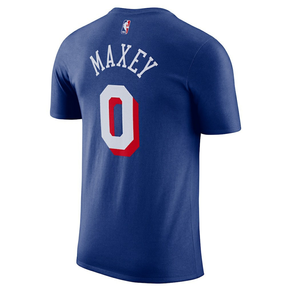 Tyrese Maxey Philadelphia 76ers Icon Edition Name & Number T-Shirt Royal