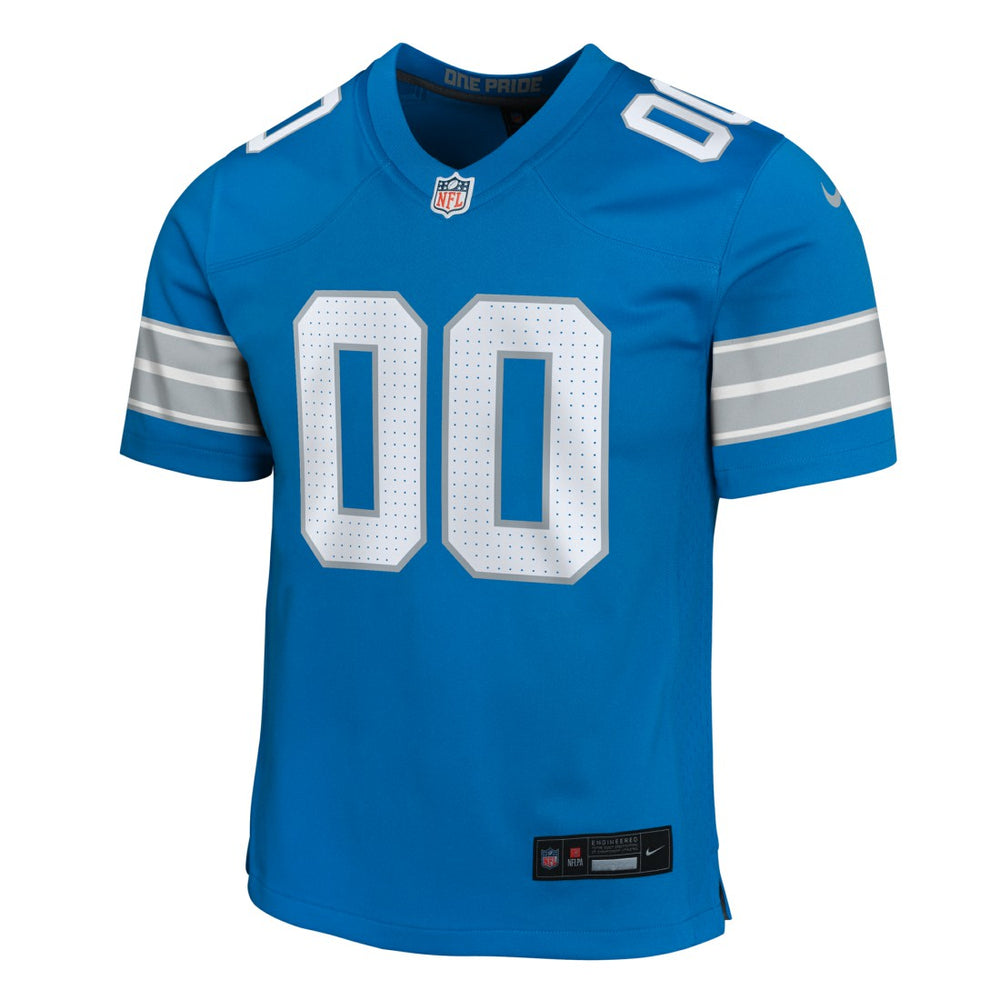 Detroit Lions Youth Custom Game Jersey Blue