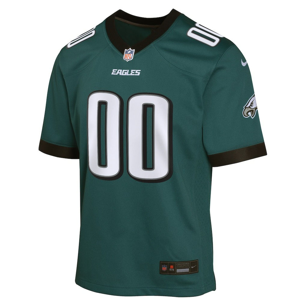 Philadelphia Eagles Youth Custom Game Jersey Midnight Green