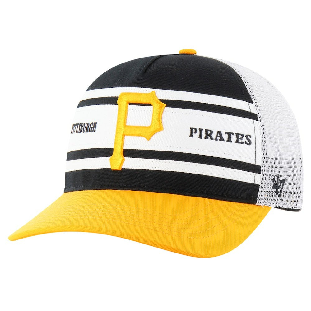 Pittsburgh Pirates '47 Gridiron Super Stripe Relaxed Trucker Hitch Adjustable Hat - Black Hats