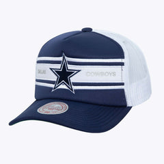 Dallas Cowboys Stripe Front Trucker Adjustable Hat Navy