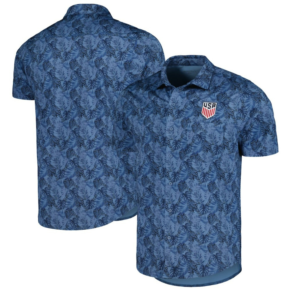 USMNT Antigua Resort Button-Up Shirt Navy shop