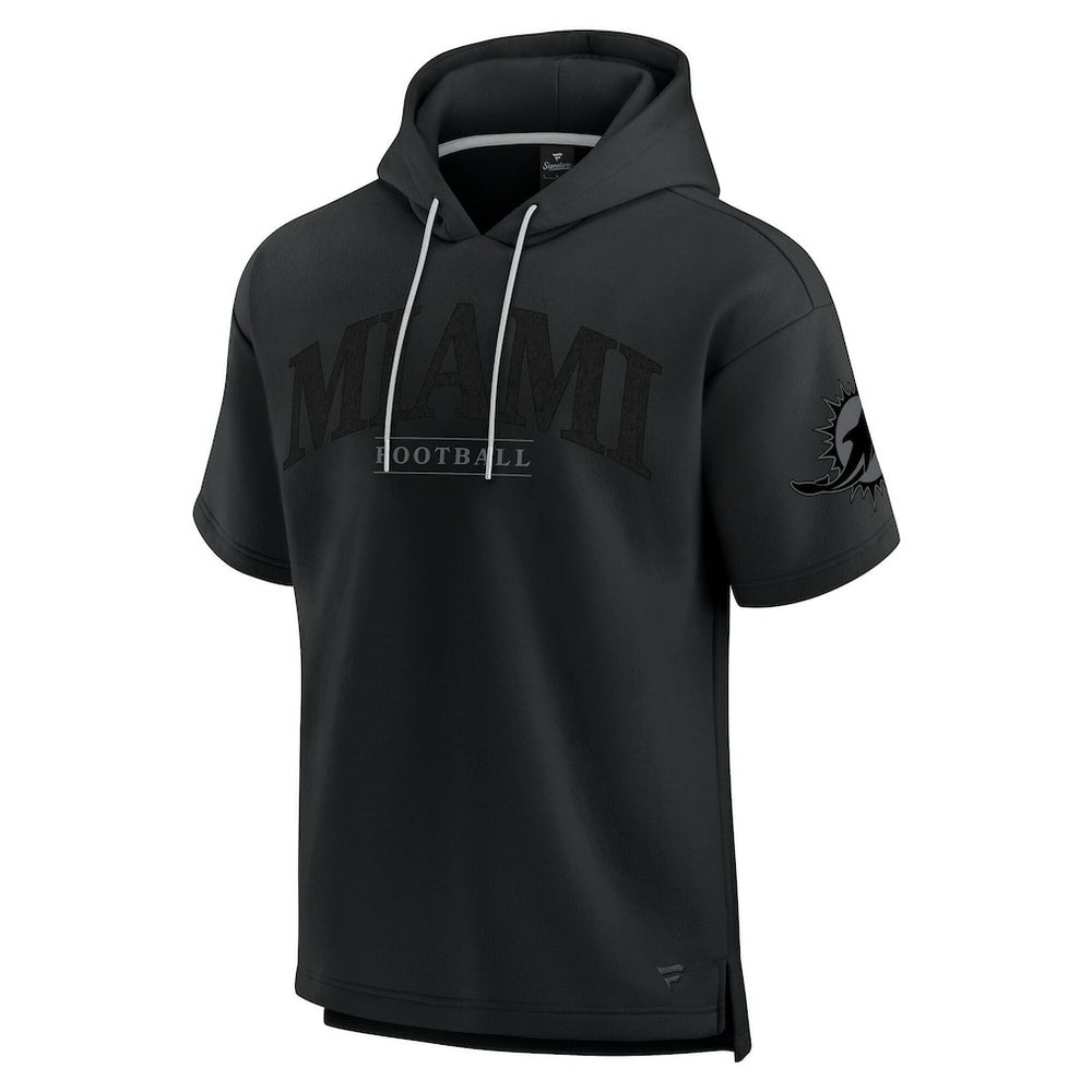 Miami Dolphins Unisex Elements Ready Short Sleeve Pullover Hoodie Black
