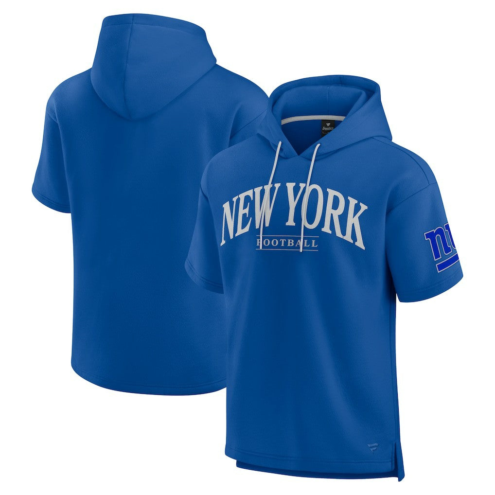New York Giants Unisex Elements Ready Short Sleeve Pullover Hoodie Royal