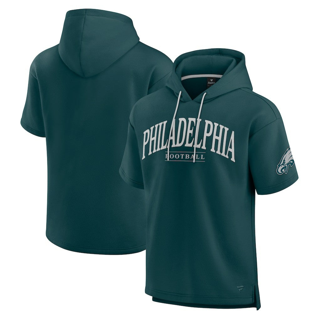 Philadelphia Eagles Unisex Elements Ready Short Sleeve Pullover Hoodie Green