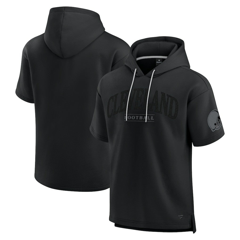 Cleveland Browns Unisex Elements Ready Short Sleeve Pullover Hoodie Black