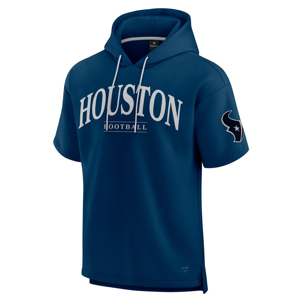 Houston Texans Unisex Elements Ready Short Sleeve Pullover Hoodie Navy
