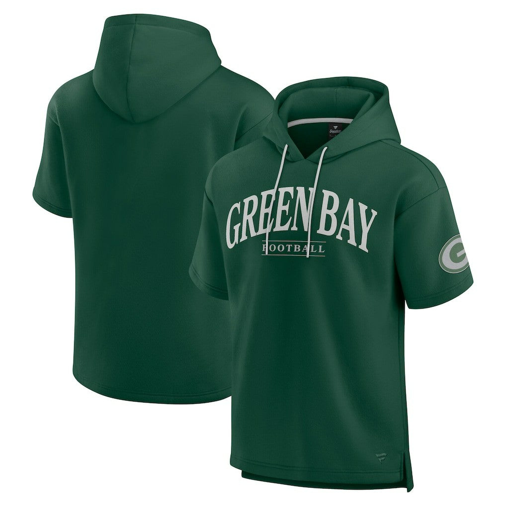 Green Bay Packers Unisex Elements Ready Short Sleeve Pullover Hoodie Green