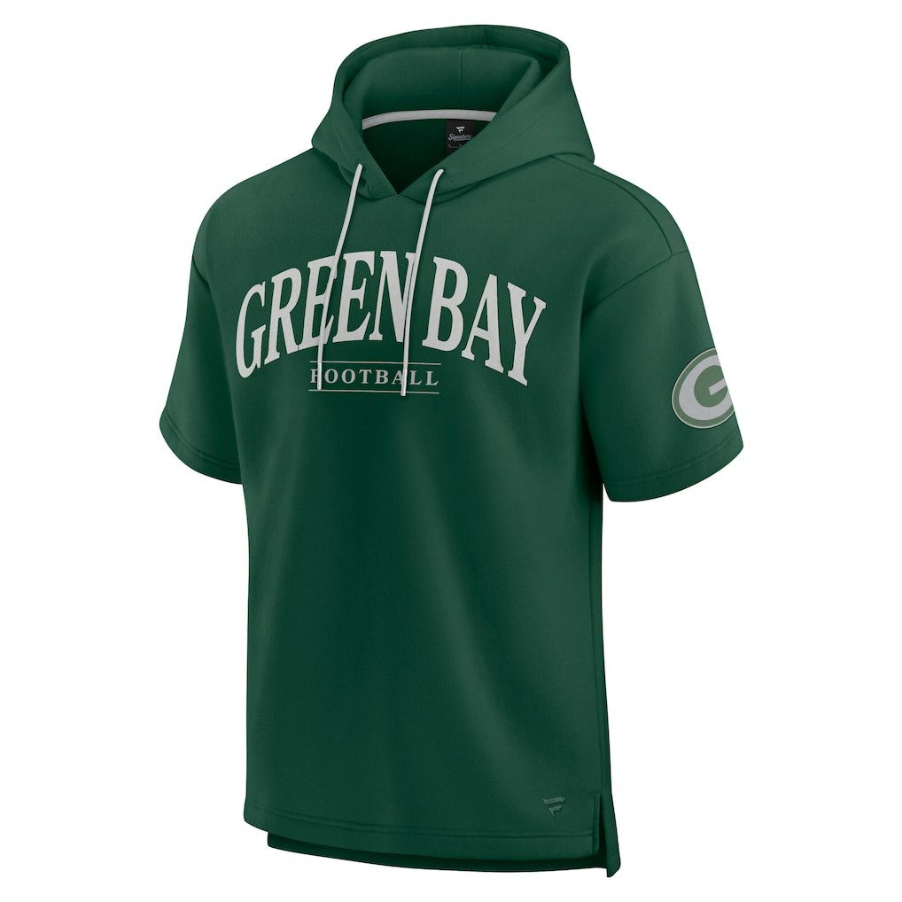 Green Bay Packers Unisex Elements Ready Short Sleeve Pullover Hoodie Green