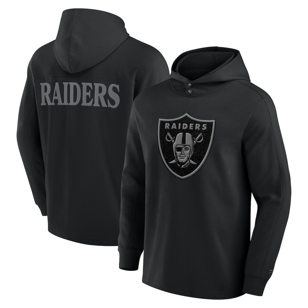 Las Vegas Raiders Elements Blaze Tri-Blend Long Sleeve Hoodie T-Shirt Black