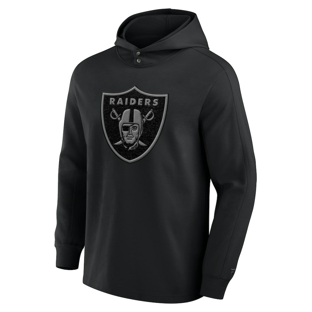 Las Vegas Raiders Elements Blaze Tri-Blend Long Sleeve Hoodie T-Shirt Black