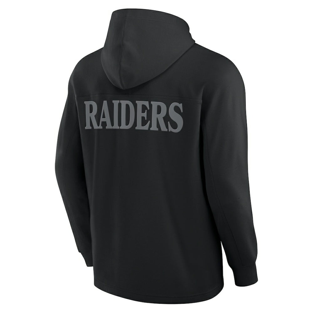 Las Vegas Raiders Elements Blaze Tri-Blend Long Sleeve Hoodie T-Shirt Black
