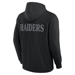 Las Vegas Raiders Elements Blaze Tri-Blend Long Sleeve Hoodie T-Shirt Black