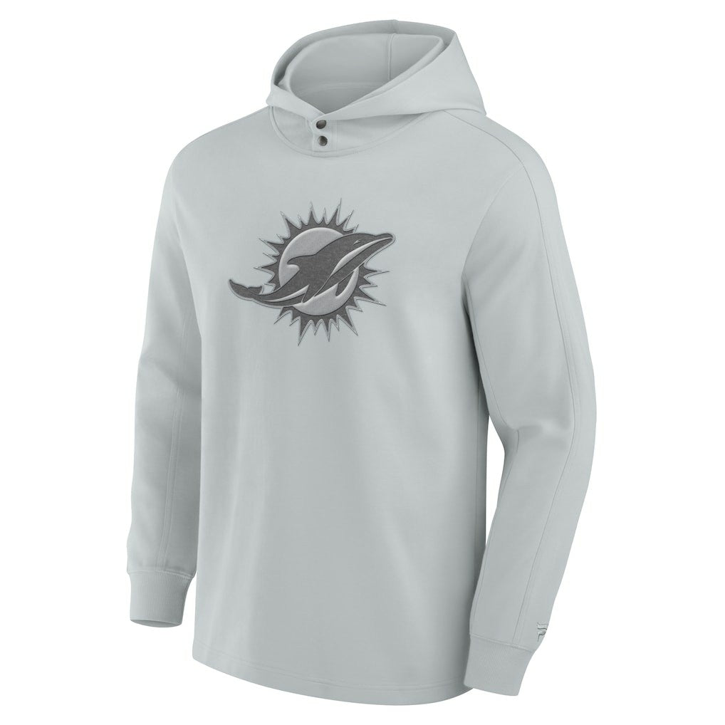 Miami Dolphins Elements Blaze Tri-Blend Long Sleeve Hoodie T-Shirt Gray