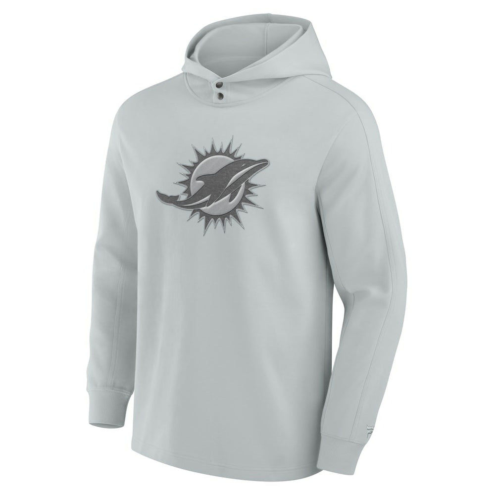 Miami Dolphins Elements Blaze Tri-Blend Long Sleeve Hoodie T-Shirt Gray