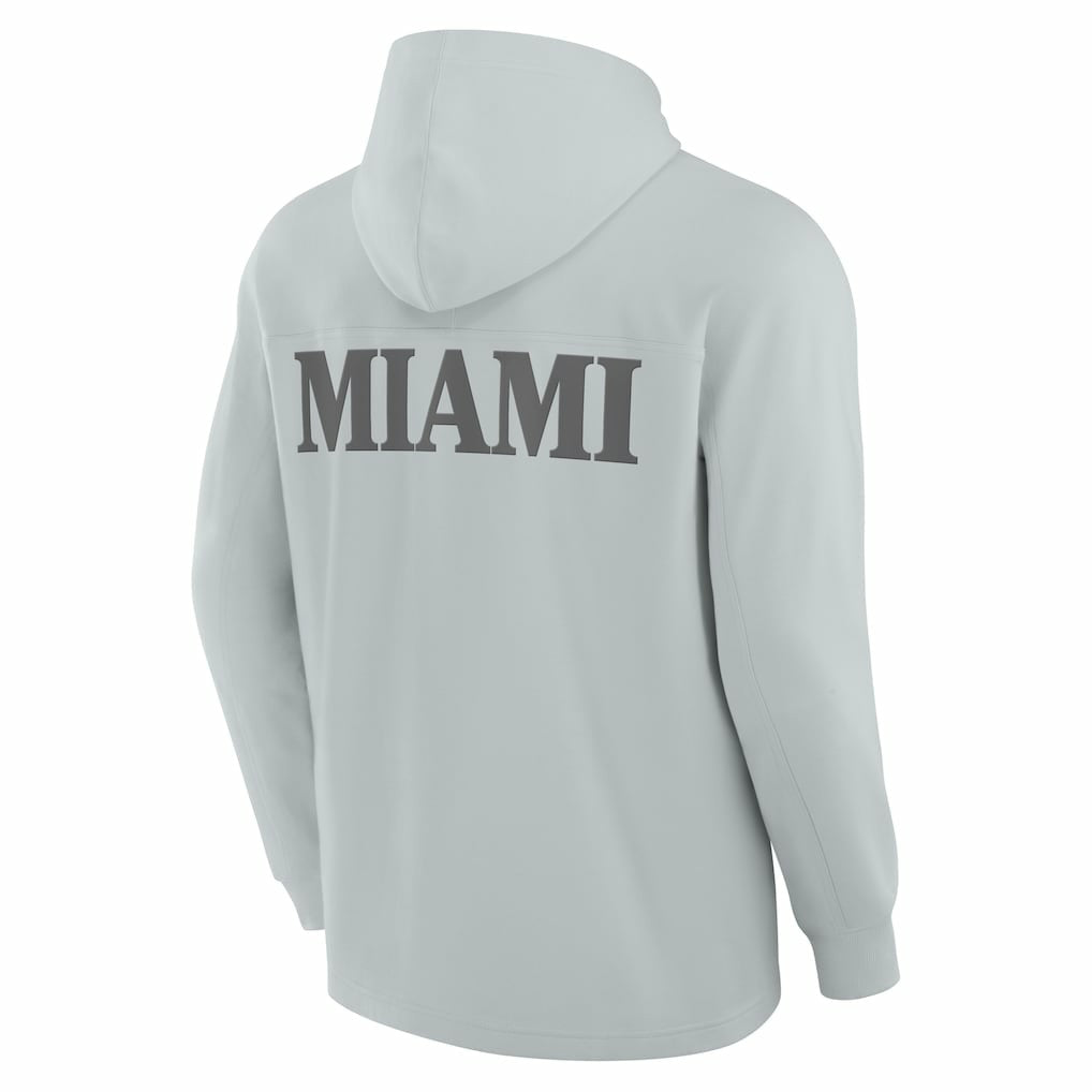 Miami Dolphins Elements Blaze Tri-Blend Long Sleeve Hoodie T-Shirt Gray