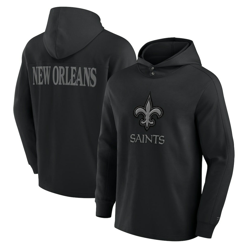 New Orleans Saints Elements Blaze Tri-Blend Long Sleeve Hoodie T-Shirt Black