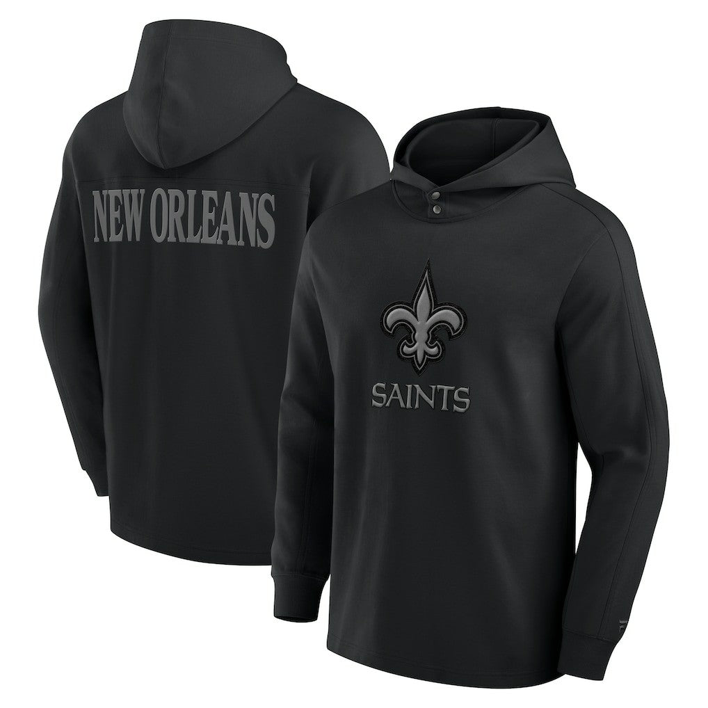 New Orleans Saints Elements Blaze Tri-Blend Long Sleeve Hoodie T-Shirt Black