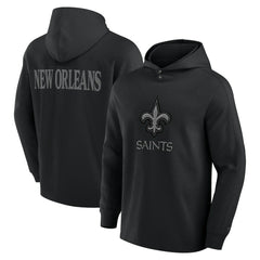 New Orleans Saints Elements Blaze Tri-Blend Long Sleeve Hoodie T-Shirt Black