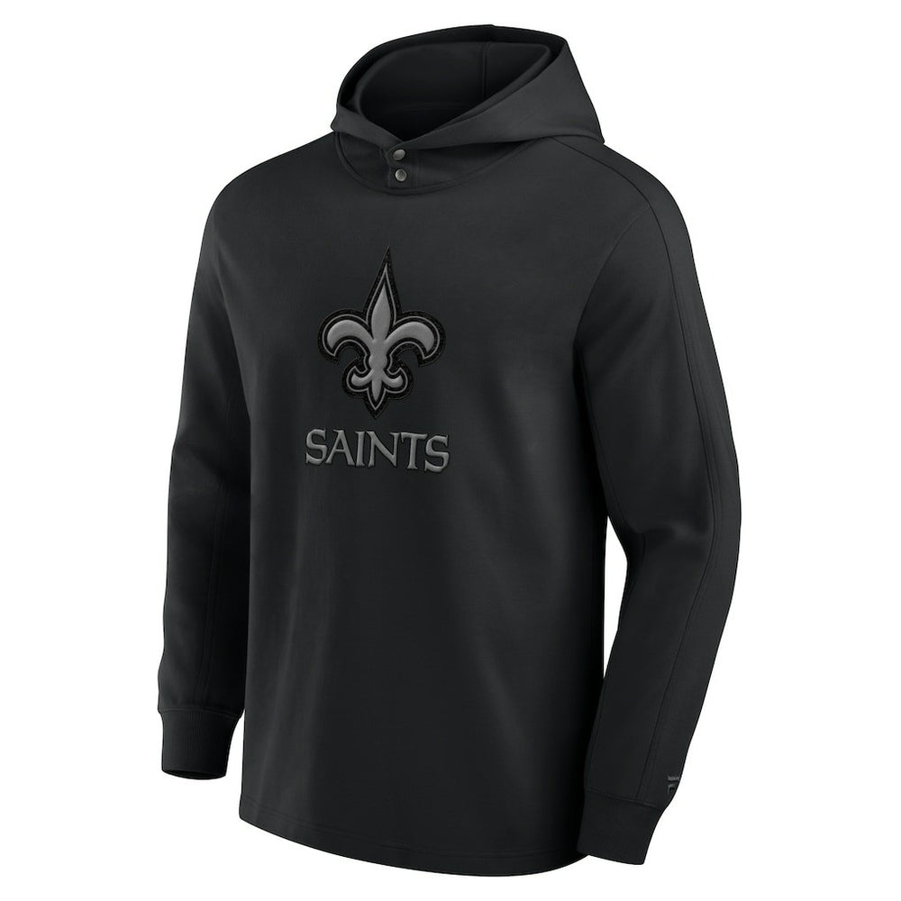 New Orleans Saints Elements Blaze Tri-Blend Long Sleeve Hoodie T-Shirt Black