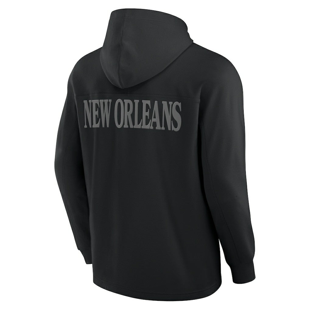 New Orleans Saints Elements Blaze Tri-Blend Long Sleeve Hoodie T-Shirt Black