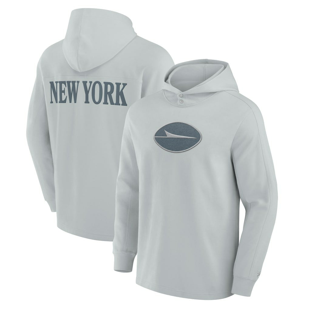 New York Jets Elements Blaze Tri-Blend Long Sleeve Hoodie T-Shirt Gray