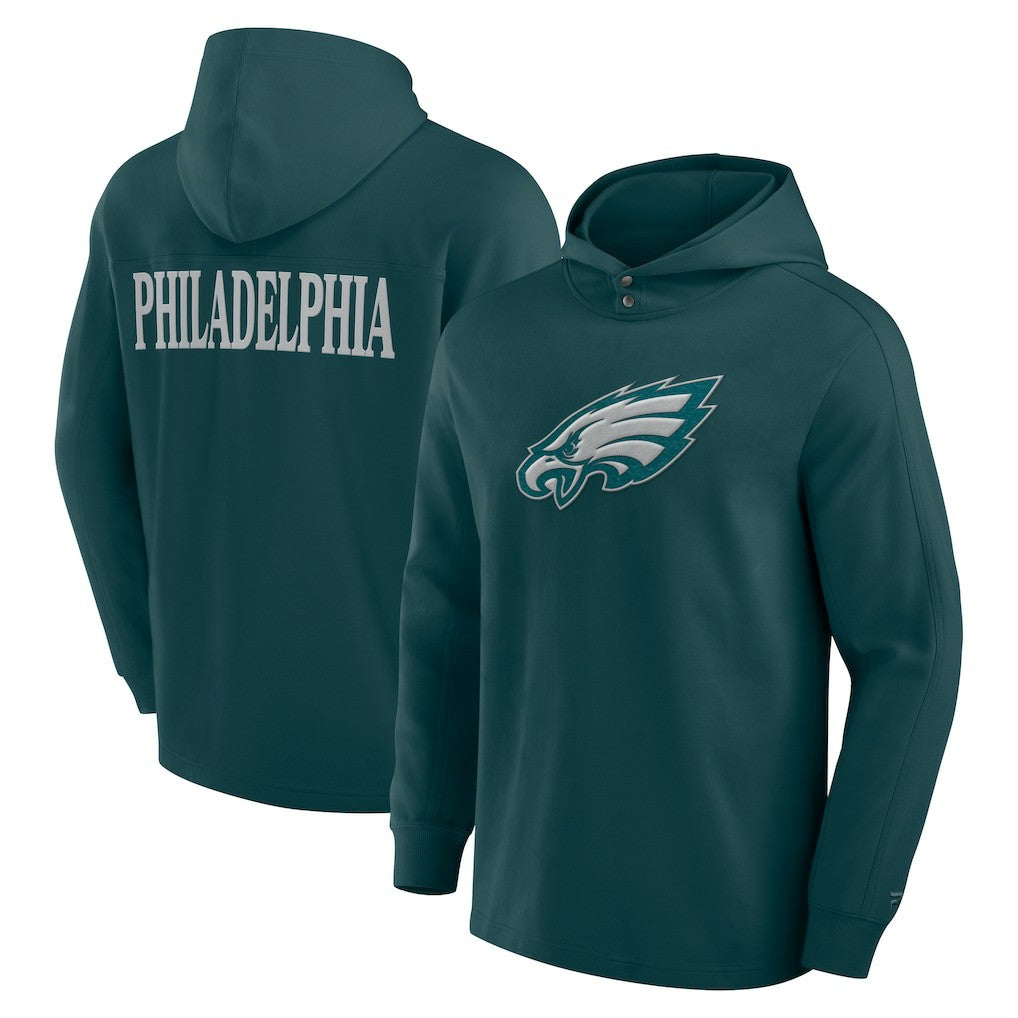 Philadelphia Eagles Elements Blaze Tri-Blend Long Sleeve Hoodie T-Shirt Midnight Green