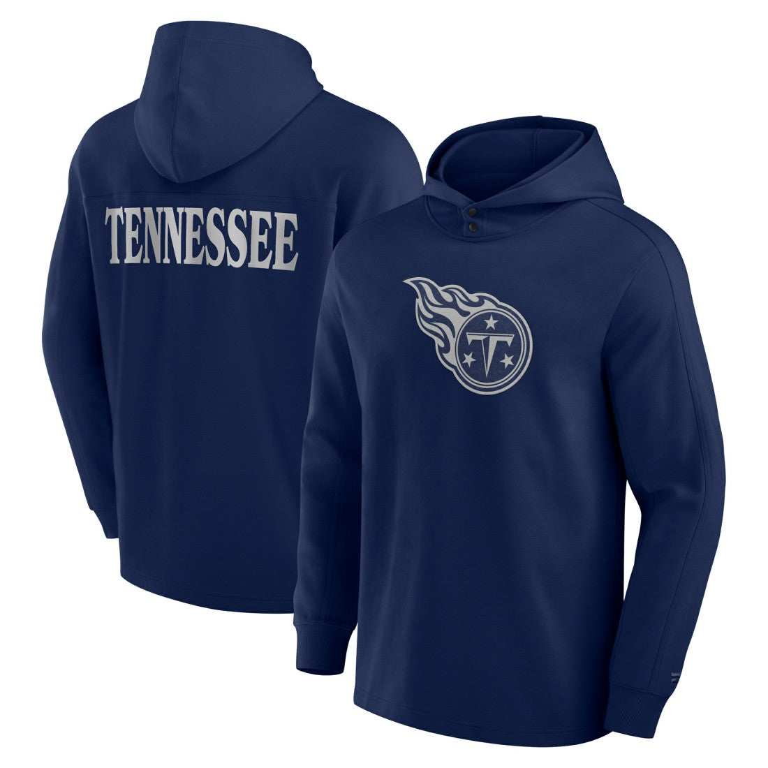 Tennessee Titans Elements Blaze Tri-Blend Long Sleeve Hoodie T-Shirt Navy