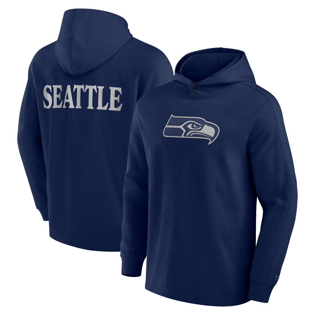 Seattle Seahawks Elements Blaze Tri-Blend Long Sleeve Hoodie T-Shirt College Navy