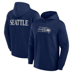 Seattle Seahawks Elements Blaze Tri-Blend Long Sleeve Hoodie T-Shirt College Navy