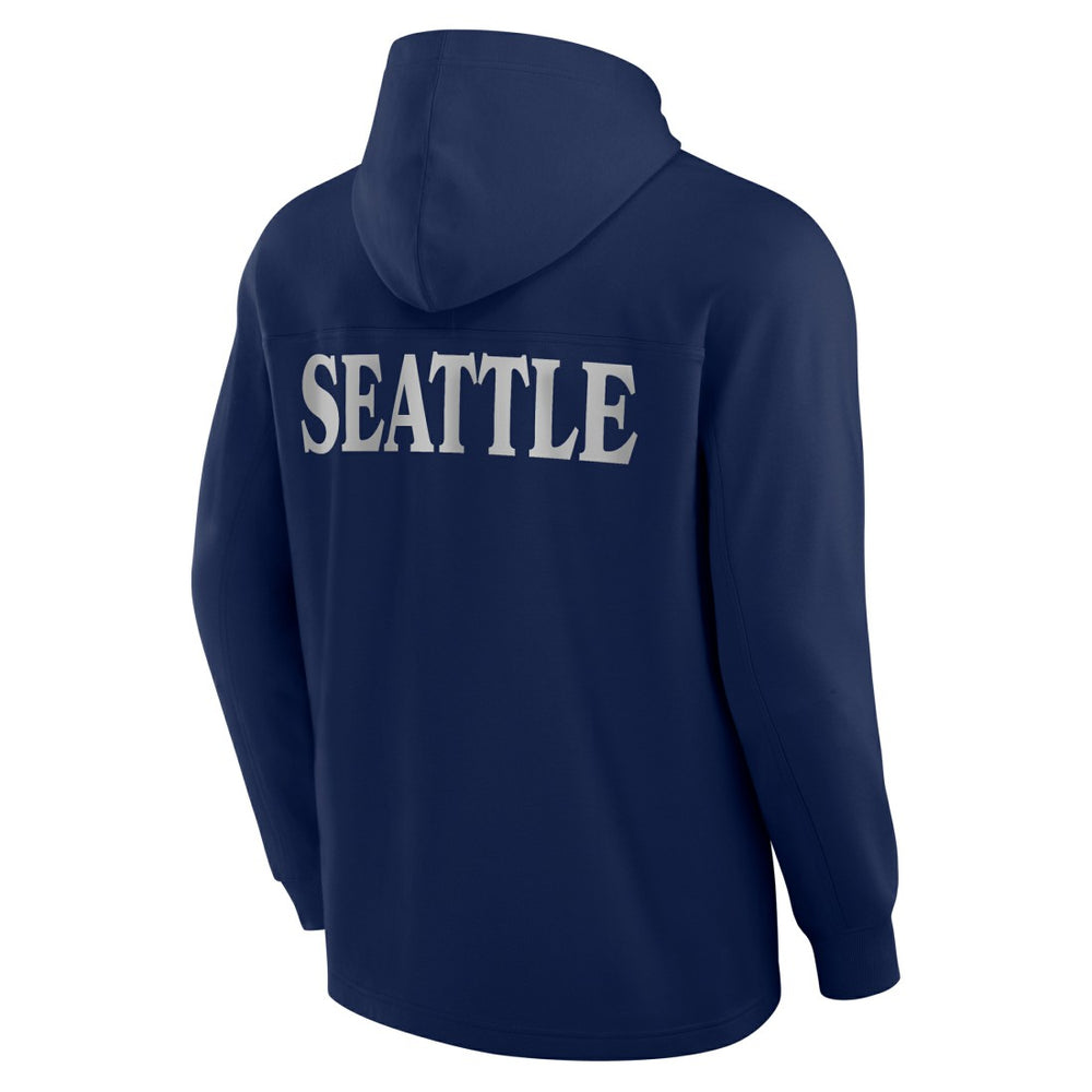 Seattle Seahawks Elements Blaze Tri-Blend Long Sleeve Hoodie T-Shirt College Navy