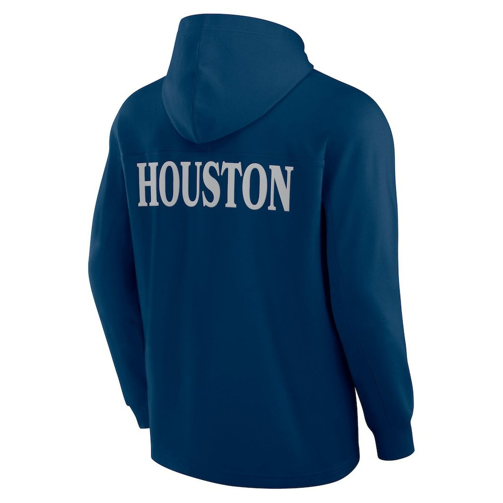 Houston Texans Elements Blaze Tri-Blend Long Sleeve Hoodie T-Shirt Navy