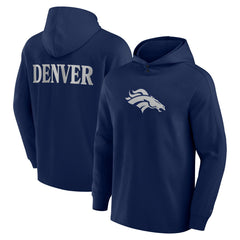 Denver Broncos Elements Blaze Tri-Blend Long Sleeve Hoodie T-Shirt Navy